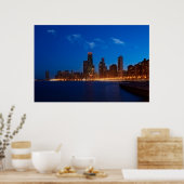 Chicago Skyline van North Avenue Beach Poster (Keuken)