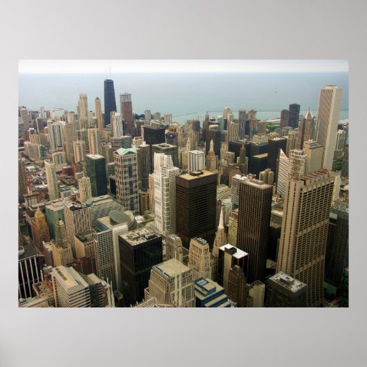 Chicago Skyline van Sears nu Willis Tower Poster (Voorkant)
