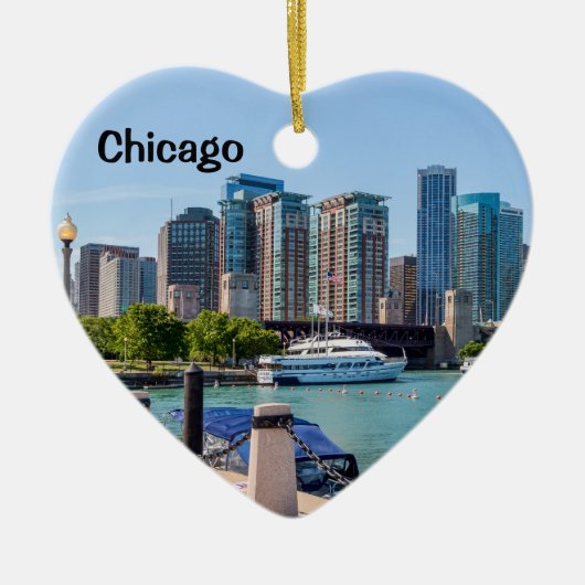 Chicago Skyline vanaf Grant Park Keramisch Ornament (Voorkant)