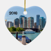 Chicago Skyline vanaf Grant Park Keramisch Ornament (Achterkant)