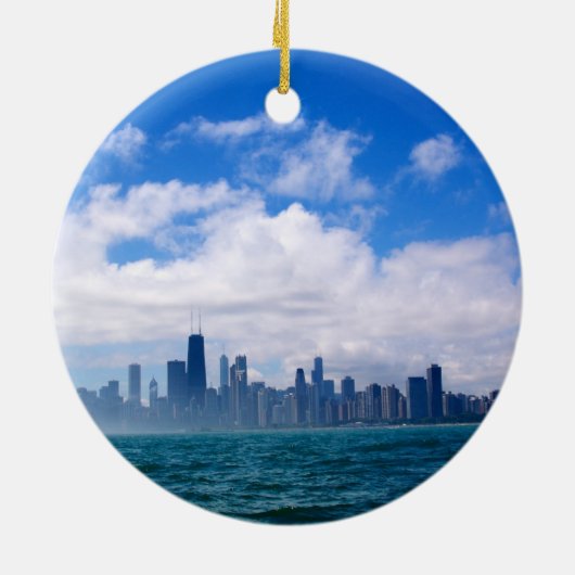 Chicago skyline-versiering keramisch ornament (Achterkant)