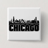 Chicago Skyline Vierkante Button 5,1 Cm (Voorkant)