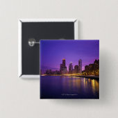 Chicago Skyline Vierkante Button 5,1 Cm (Voorkant /achterkant)