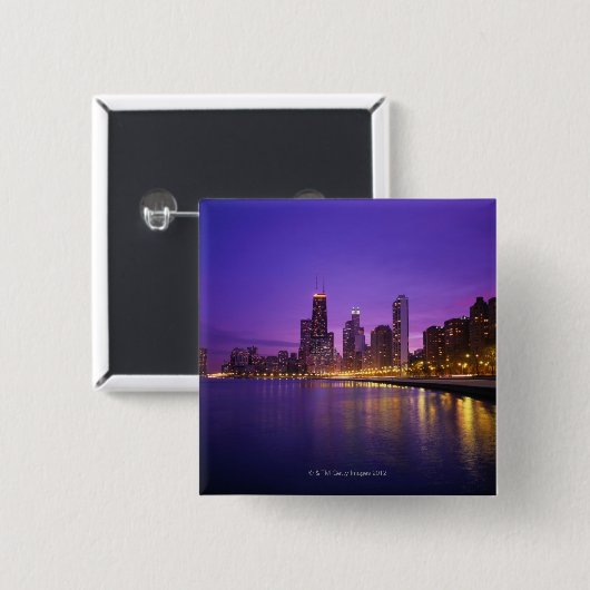 Chicago Skyline Vierkante Button 5,1 Cm (Voorkant /achterkant)