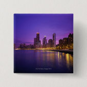 Chicago Skyline Vierkante Button 5,1 Cm (Voorkant)