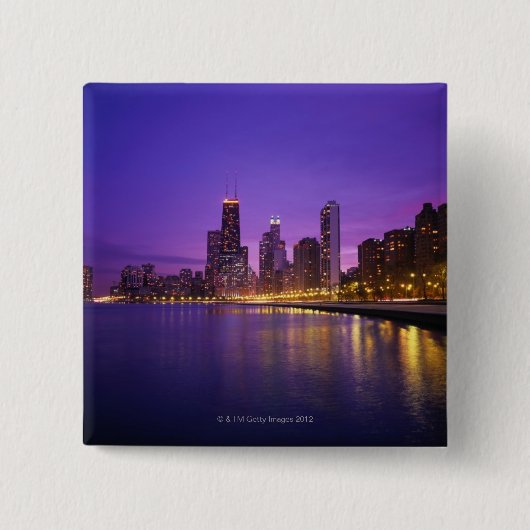 Chicago Skyline Vierkante Button 5,1 Cm (Voorkant)