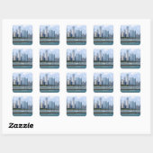 Chicago Skyline Vierkante Sticker (Vel)