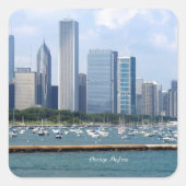 Chicago Skyline Vierkante Sticker (Voorkant)