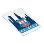 Chicago Skyline Vintage reisfoto Magneet (Rechterzijde)