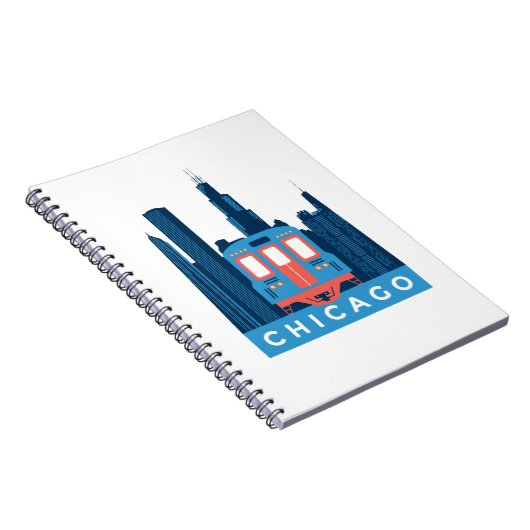 Chicago Skyline Vintage reisfoto Notitieboek (Rechterzijde)