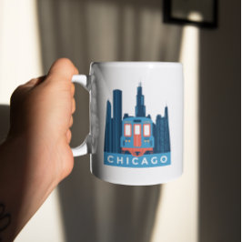 Chicago Skyline Vintage Travel Koffiemok