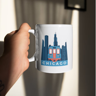 Chicago Skyline Vintage Travel Koffiemok