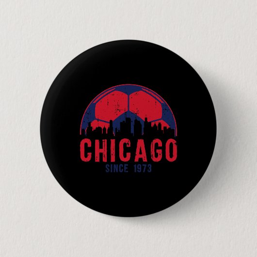 Chicago Skyline Voetbal Fc Futbol Illinois Ronde Button 5,7 Cm (Voorkant)