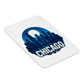 Chicago Skyline Volle Maan Cityscape Design Magneet (Rechterzijde)