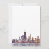 Chicago Skyline Watercolor Elegant Wedding Kaart (Achterkant)