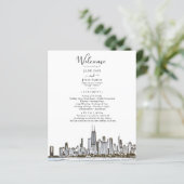 Chicago Skyline Wedding Program (Staand voorkant)