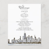 Chicago Skyline Wedding Program Flyer (Voorkant)