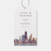 Chicago Skyline Wedding Thank You Cadeaulabel (Voorkant)