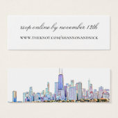 Chicago Skyline Wedding Website Kaart (Voorkant /achterkant)