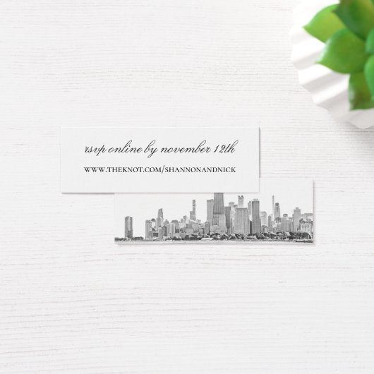 Chicago Skyline Wedding Website Kaart (Bureau)
