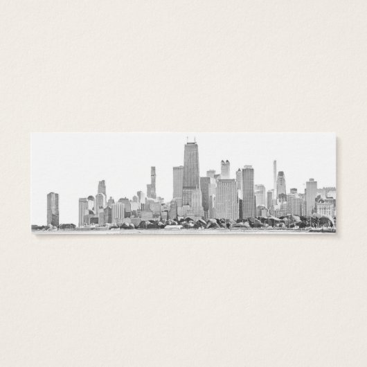 Chicago Skyline Wedding Website Kaart (Achterkant)