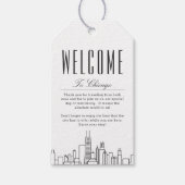 Chicago Skyline | Welkomstbericht Cadeautags Cadeaulabel (Voorkant)