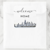 Chicago Skyline Welkomstlabel Vierkante Sticker (Tas)