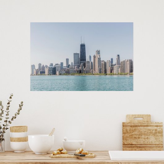 Chicago Skyline with Lake Michigan Poster (Keuken)