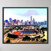 Chicago Skyline Wrigley Field Poster (Voorkant)