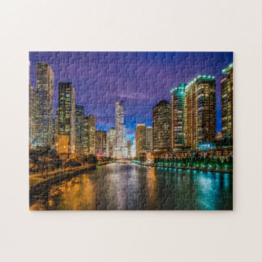 Chicago Skyline Zomer Foto Legpuzzel (Horizontaal)
