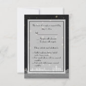 Chicago Skyline Zwart Goud Ster RSVP met Menu (Achterkant)