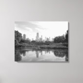 Chicago Skyline zwart-wit grote fotoprint Canvas Afdruk (Voorkant)