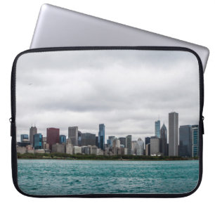 Chicago skylinechicago, skyline, antenne, architec laptop sleeve
