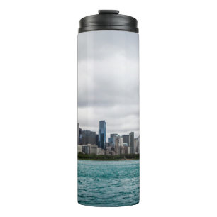 Chicago skylinechicago, skyline, antenne, architec thermosbeker