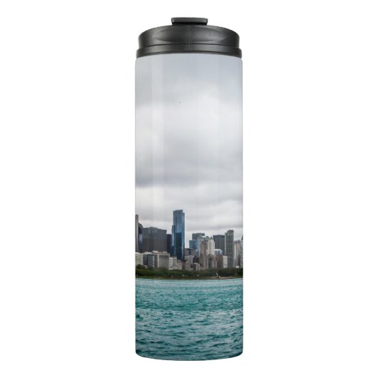 Chicago skylinechicago, skyline, antenne, architec thermosbeker (Voorkant)