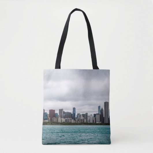 Chicago skylinechicago, skyline, antenne, architec tote bag (Voorkant)