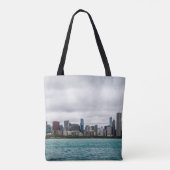 Chicago skylinechicago, skyline, antenne, architec tote bag (Achterkant)