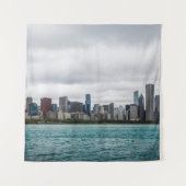 Chicago skylinechicago, skyline, antenne, architec wandkleed (Voorkant)