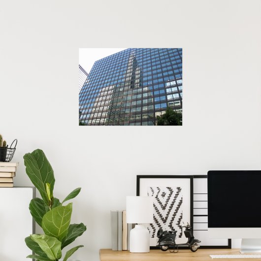 Chicago Skyscrapers vanaf de rivier bekeken Poster (Thuiskantoor)