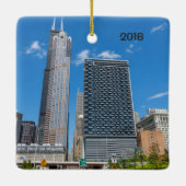 Chicago Skyscrapers, Willis Tower Keramisch Ornament (Achterkant)