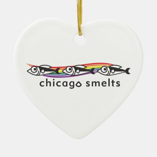 Chicago smelt hartversiering keramisch ornament (Voorkant)