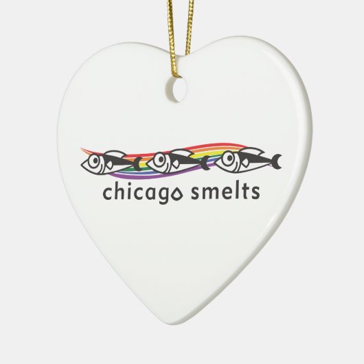 Chicago smelt hartversiering keramisch ornament (Links)