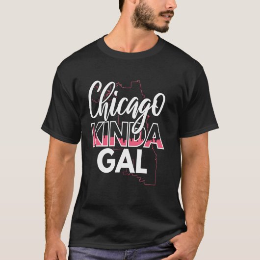 Chicago Soort Meisje Silhouet Chicago Pride Design T-shirt (Voorkant)
