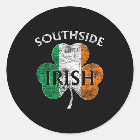 Chicago Southside Irish Flag St. Patrick's Day  Ronde Sticker (Voorkant)