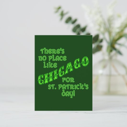 CHICAGO St Patricks Day Briefkaart (Staand voorkant)