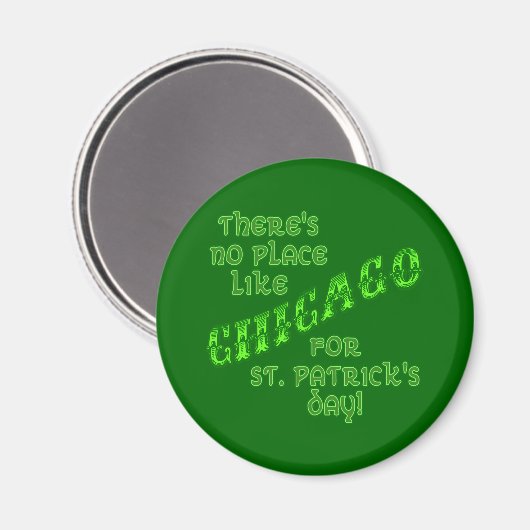 CHICAGO St Patricks Day Magneet (Voorkant / Achterkant)