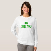 Chicago St. Patricks Day shirt met grijze shamrock (Voorkant volledig)