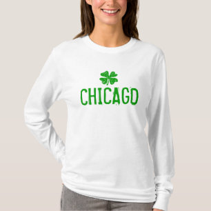 Chicago St. Patricks Day shirt met grijze shamrock