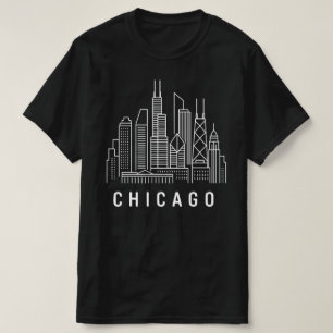 Chicago Stad Illinois Silhouette Chicago Vlag Ca T-shirt