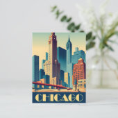 Chicago, Stad Wolkenkrabbers, Reizen Briefkaart (Staand voorkant)